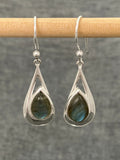 Labradorite Offset Teardrop Earrings