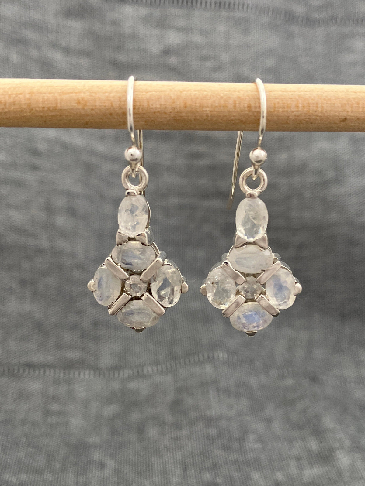 Moonstone Tudor Rose Earrings