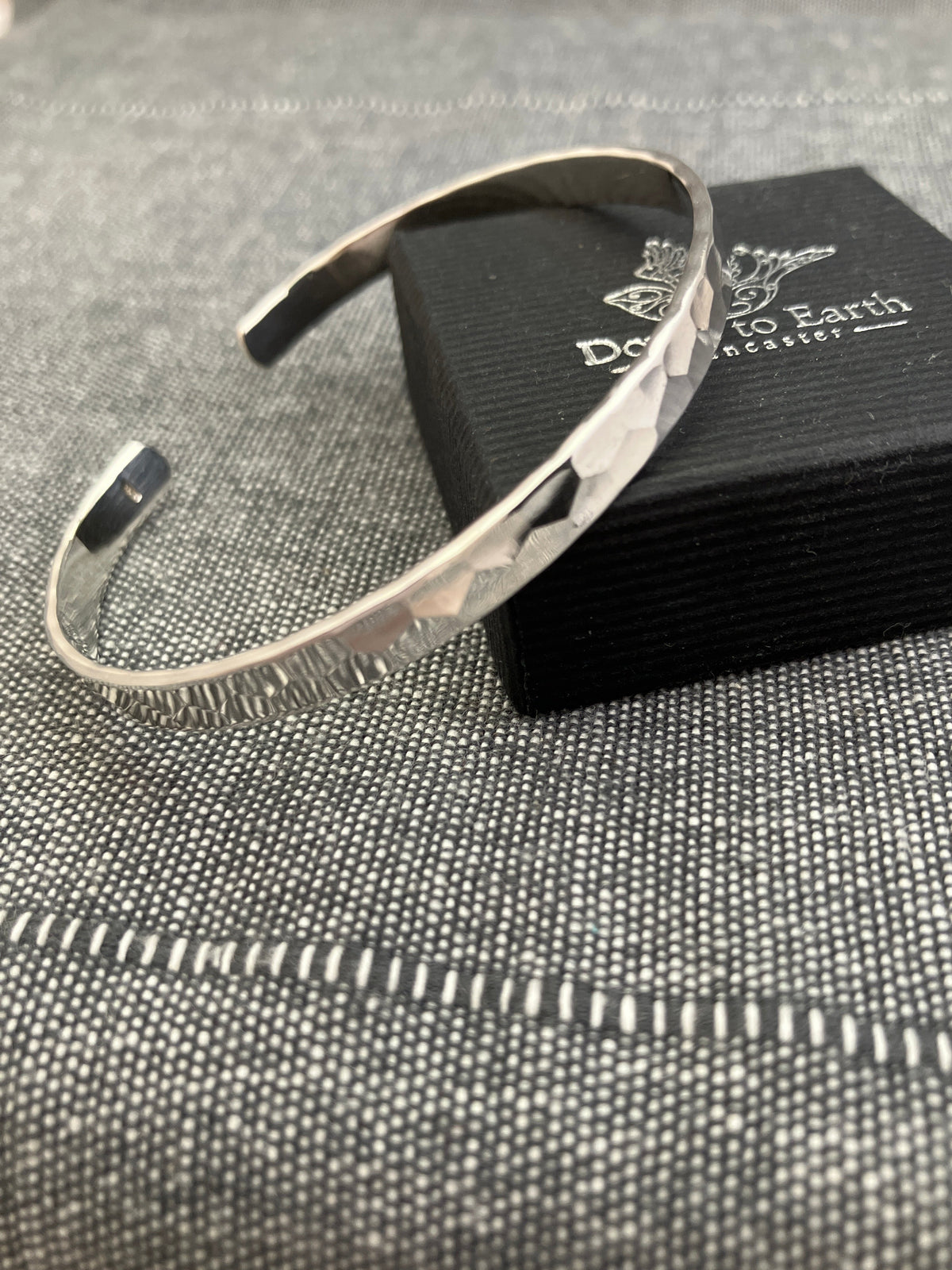 Narrow Hammered Cuff Bangle