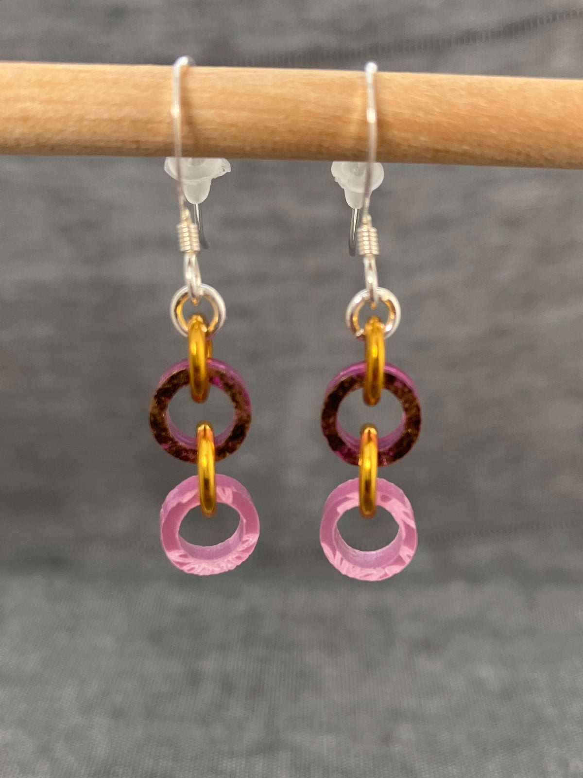 Shimmer Pink Loops Earrings