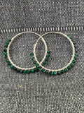 Malachite Cut Stone Hoops