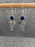Lapis And Blue Topaz Tendril Earring