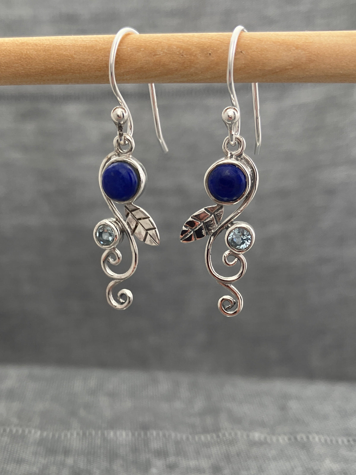 Lapis And Blue Topaz Tendril Earring