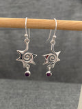 Amethyst Spikey Spiral Earring