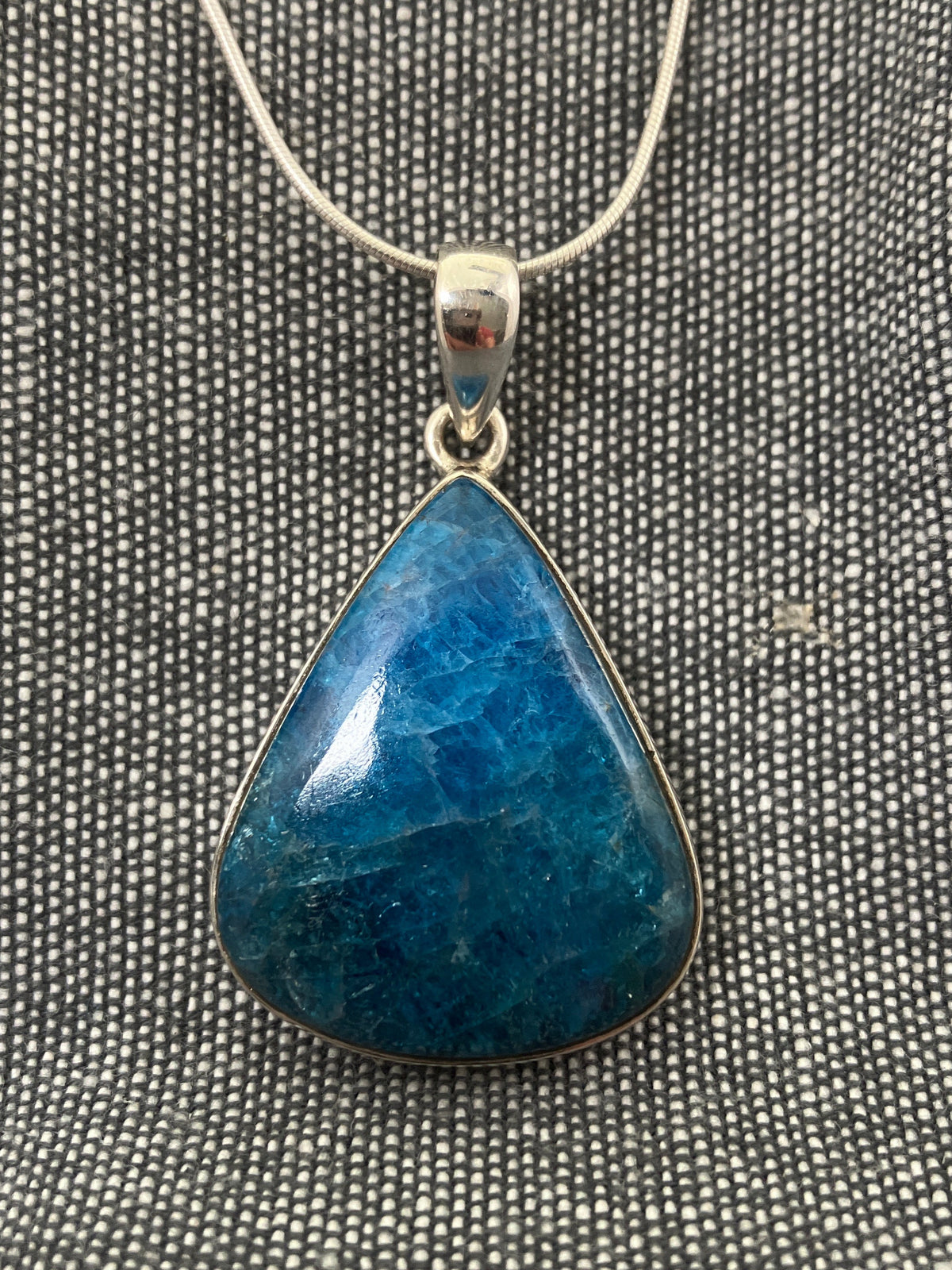 Blue Neon Apatite Pear Pendant