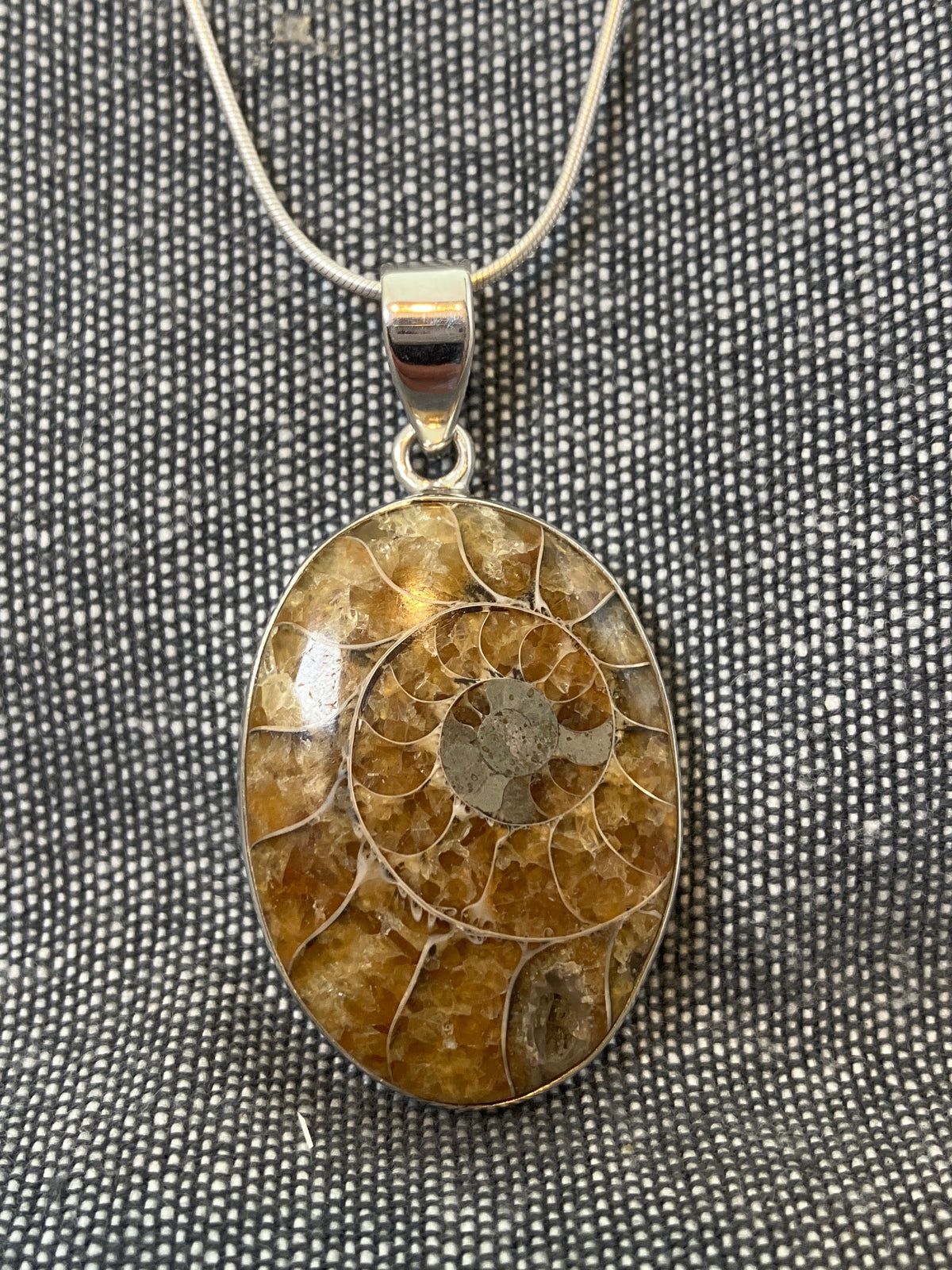 Ammonite Oval Pendant