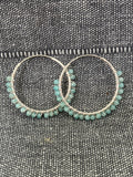 Amazonite Cut Stone Hoops