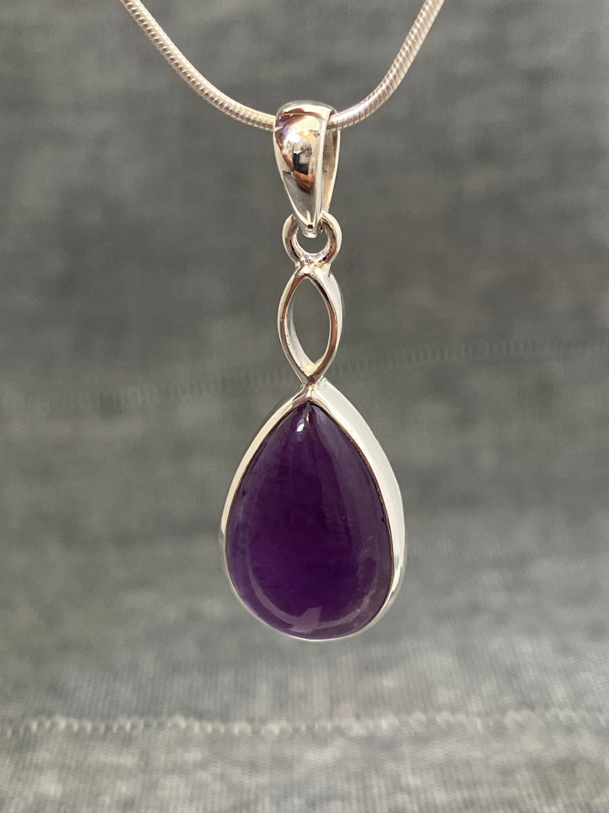 Amethyst Loop Top Pear Pendant