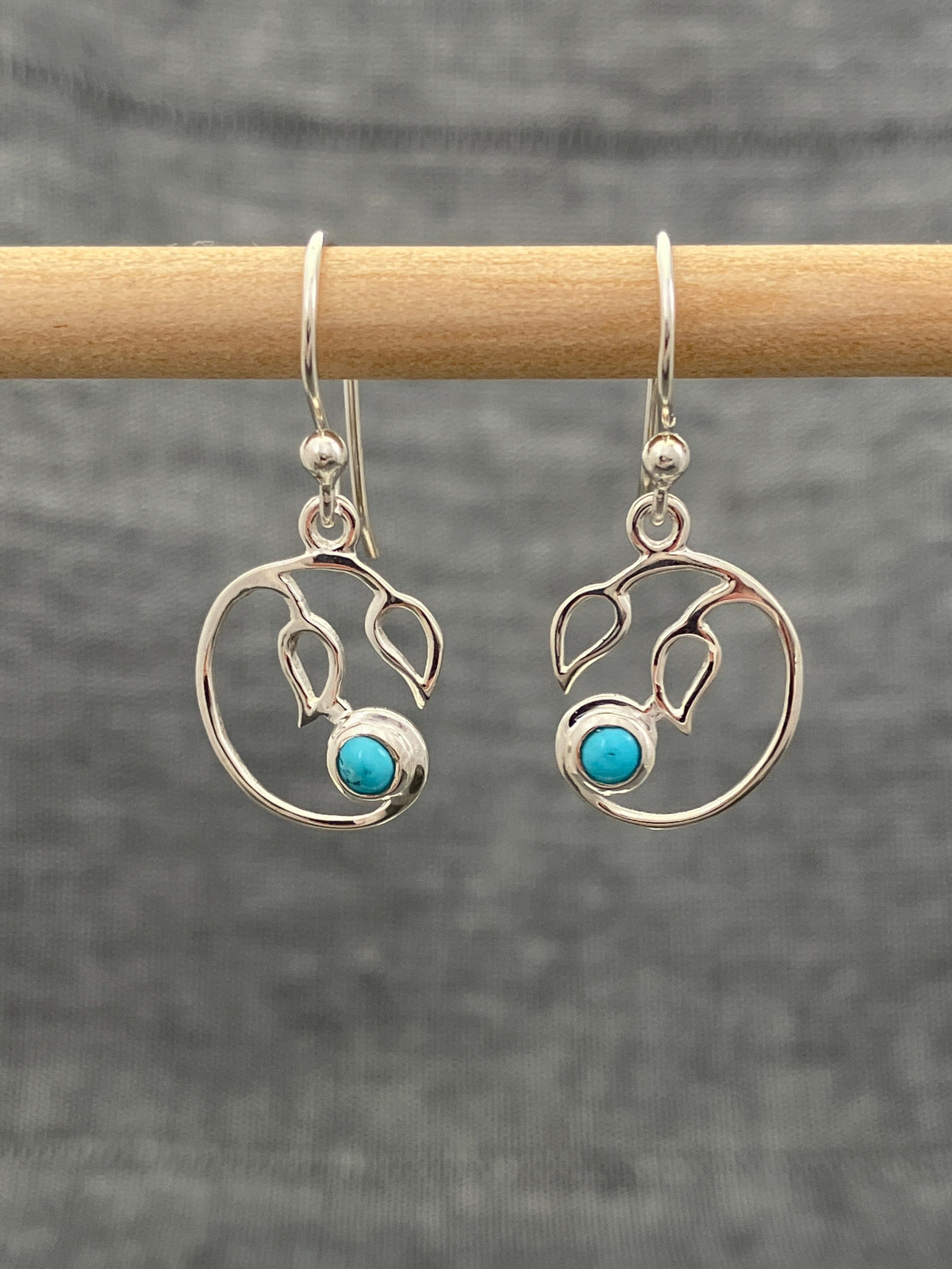 Turquoise Curly Leaf Earrings