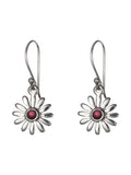 Garnet Daisy Earrings