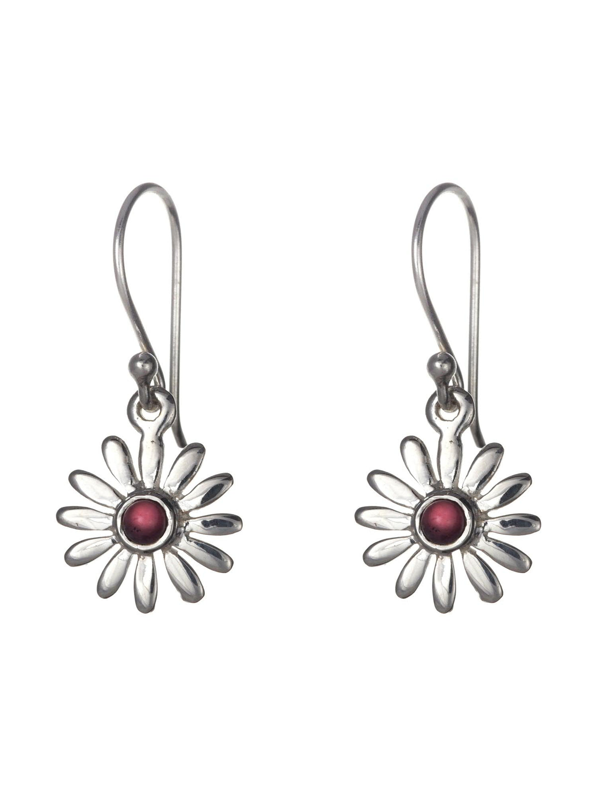 Garnet Daisy Earrings