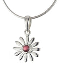Garnet Daisy Pendant