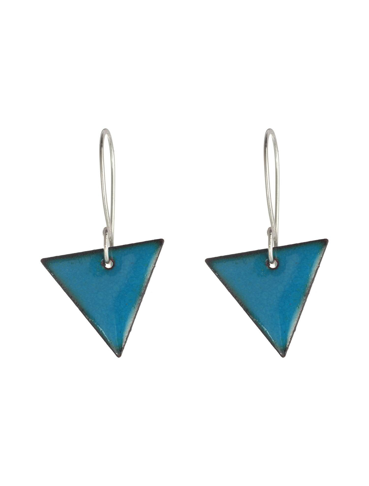 Teal Triangle Earrings