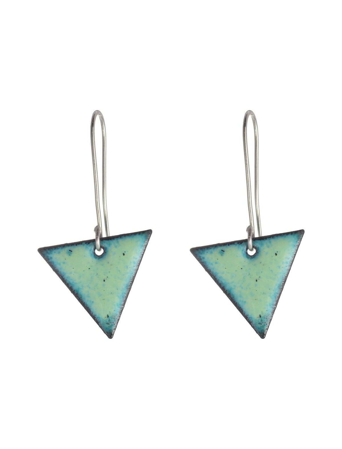 Triangle Drop Earrings Light Green