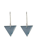 Grey Enamel Triangle Drop Earrings