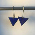 Blue Triangle Earrings