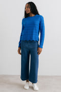 Rosie Pointelle Detail Jumper Cobalt