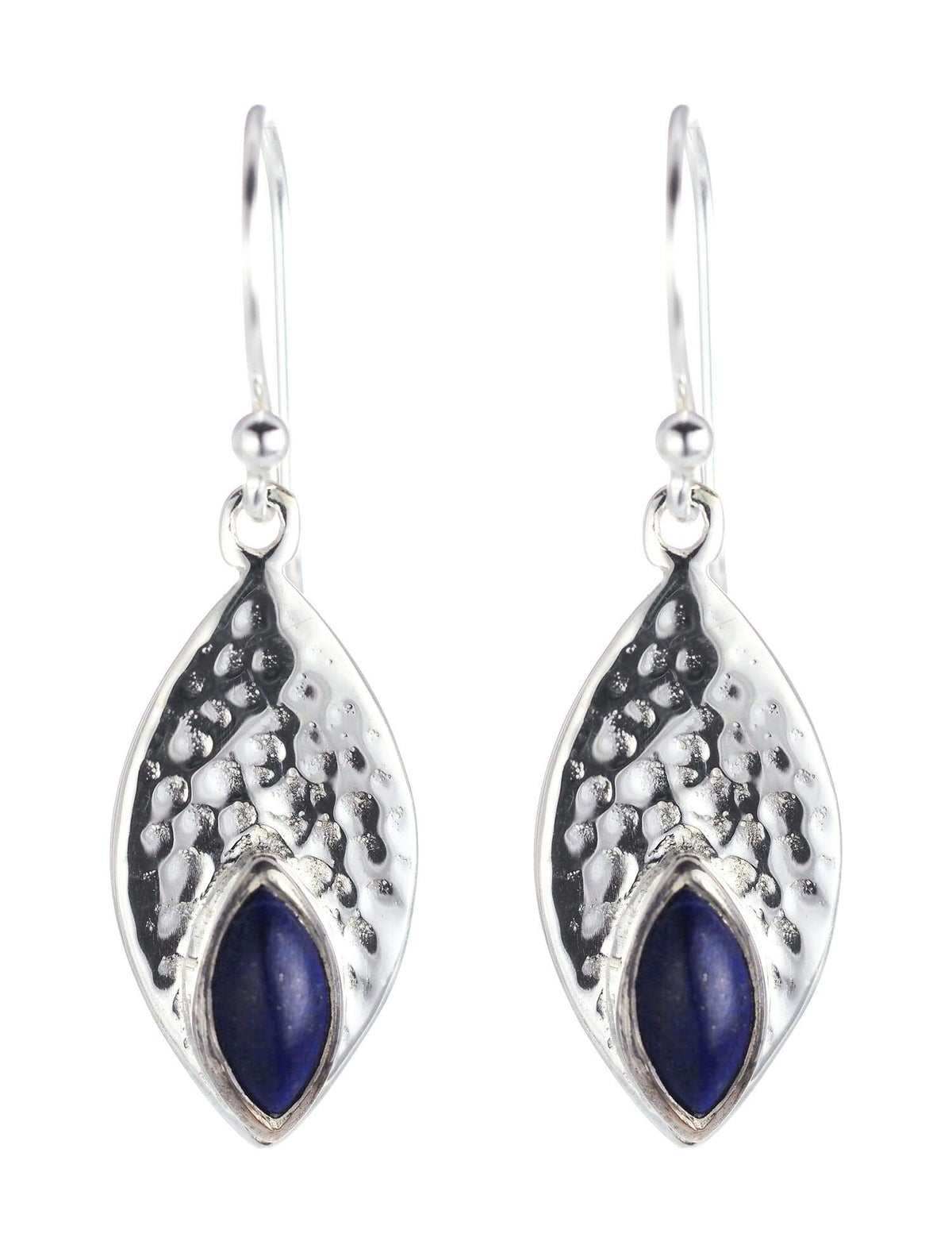 Lapis Leaf Hammered Drops