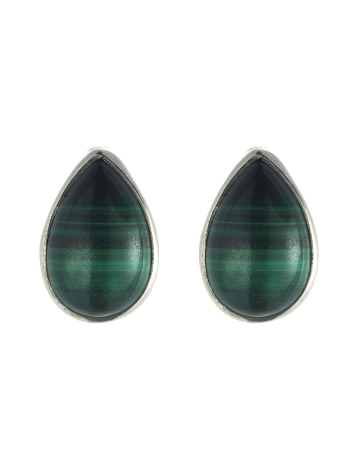 Malachite Pear Stone Studs
