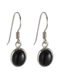 Sterling Silver Black Onyx Simply Oval Earrings