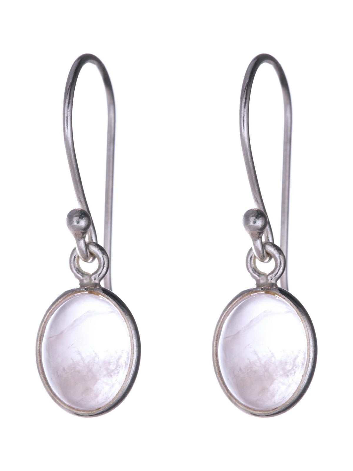 Rose Quartz Oval Earrings