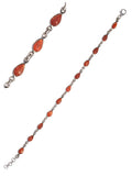 Sterling Silver Sunstone Teardrop Bracelet