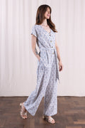 Linen Blend Jumpsuit Cornflower