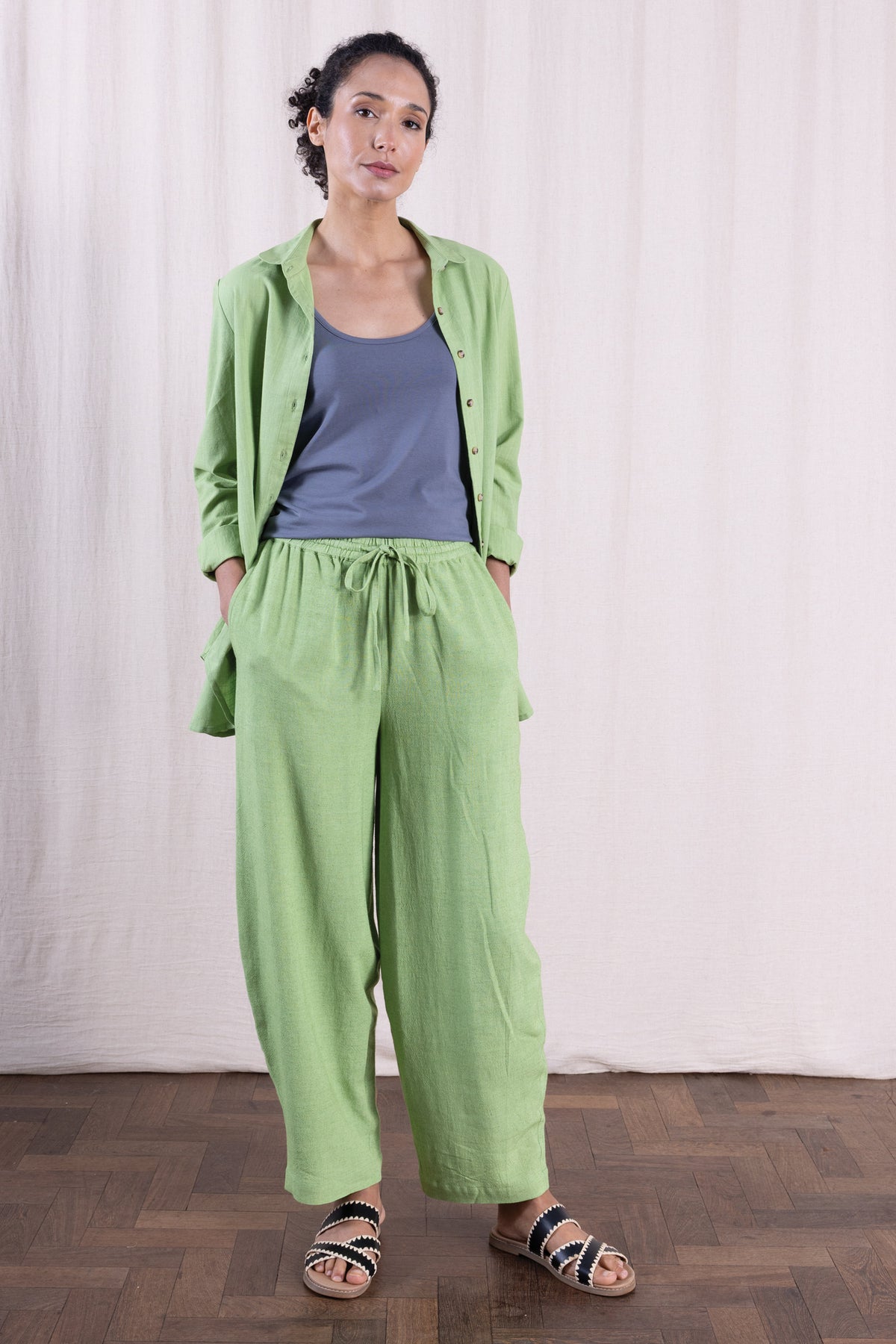 Cotton Bubble Trouser Pistachio