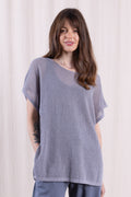Open Knit Top Grey