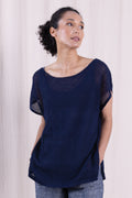 Open Knit Top Navy