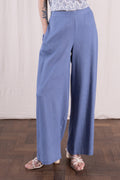 Linen Wide Trousers Cornflower