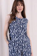 Viscose Crepe Vest Navy