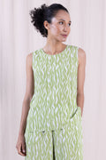 Viscose Crepe Vest Pistachio