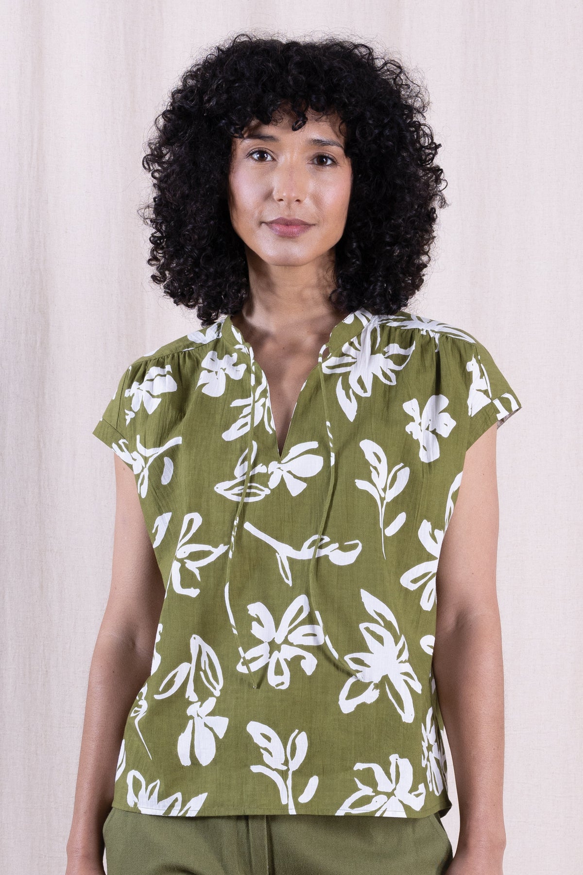 Tie Neck Top Verdant