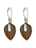 Tigers Eye Flat Teardrop Earrings