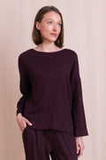 Textured Jersey Top Burgundy
