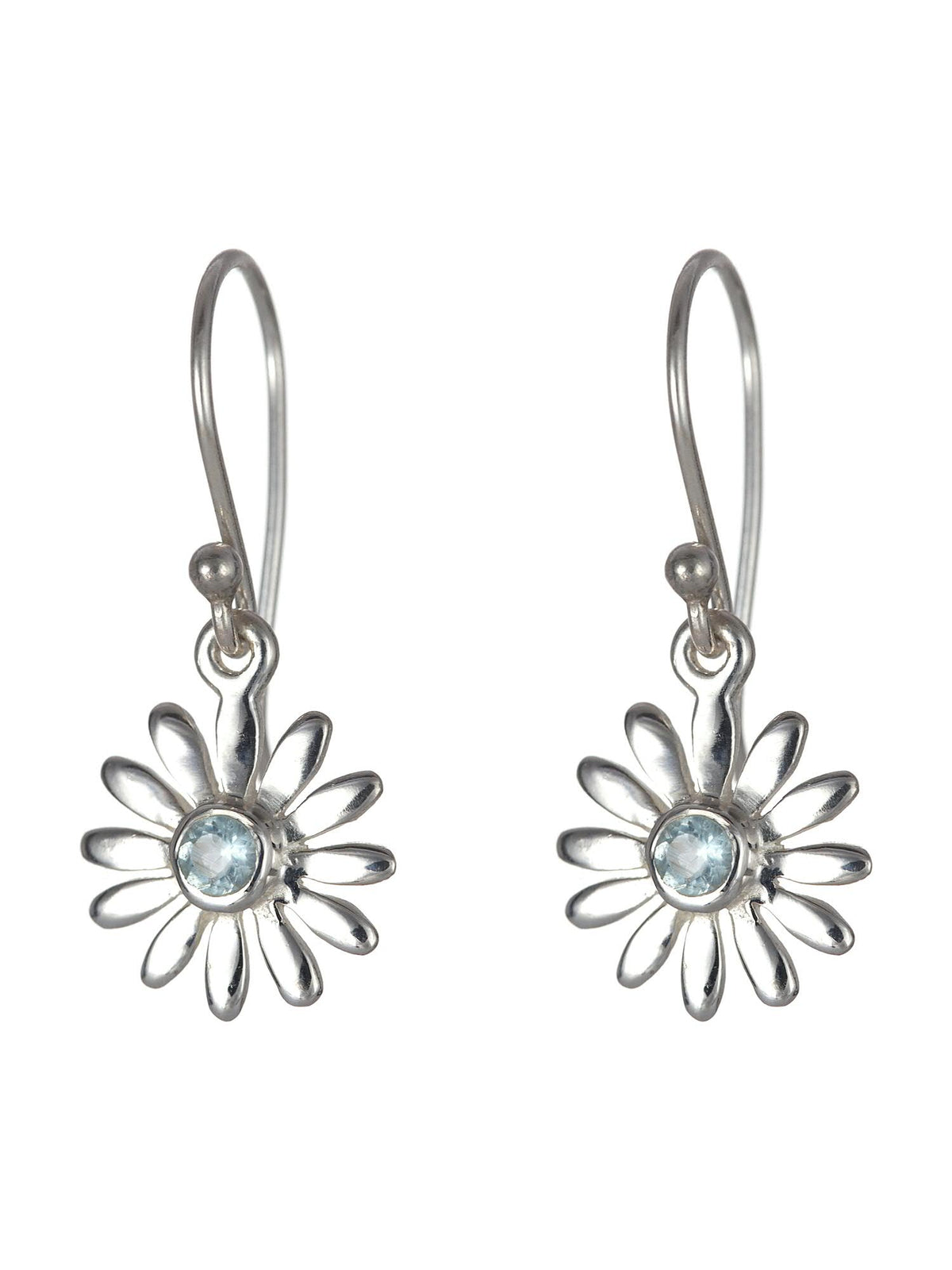 Blue Topaz Daisy Earrings